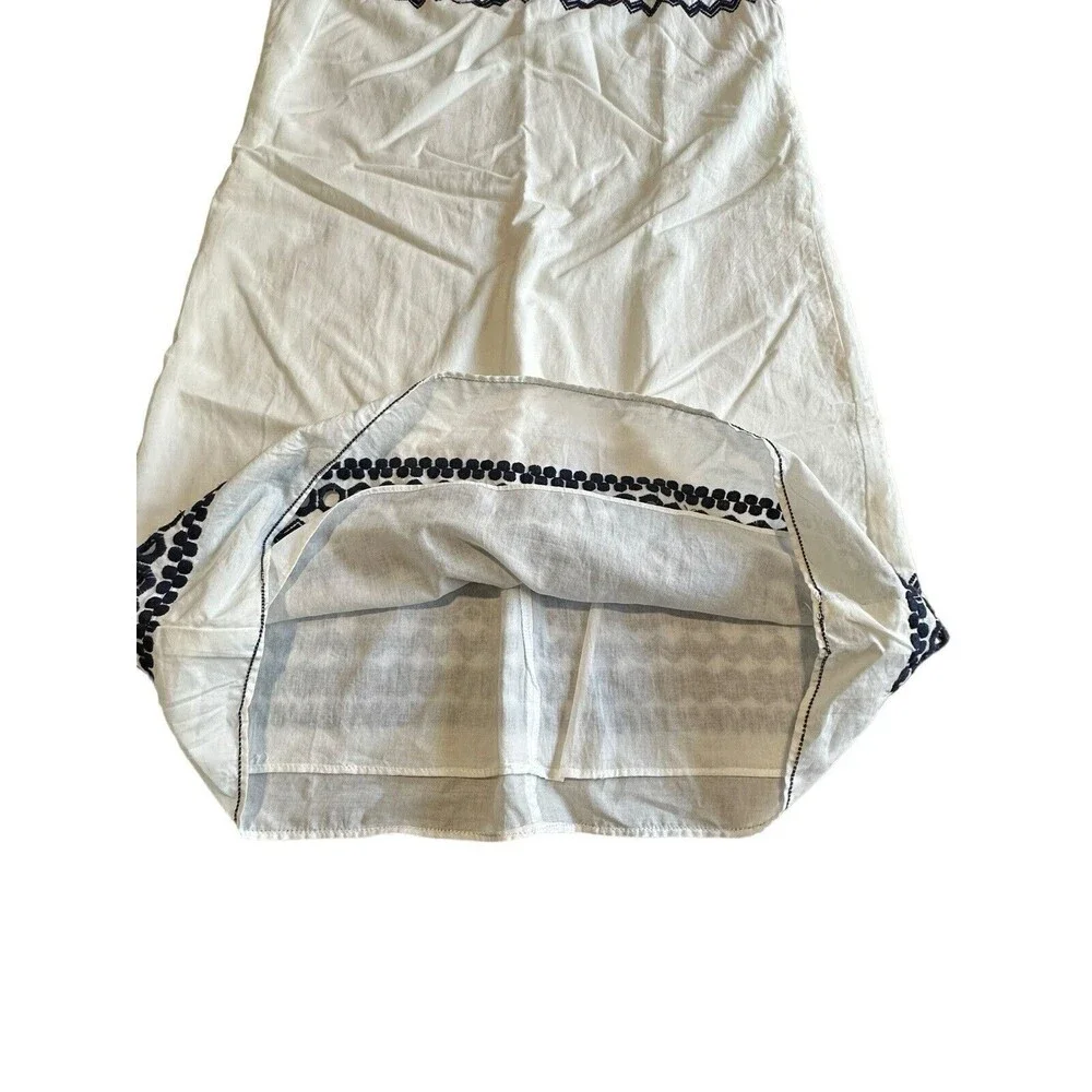 NWT $118 Max Studio Size Small White Navy Cotton Embroidered Summer Dress #I14-5 - Picture 8 of 11